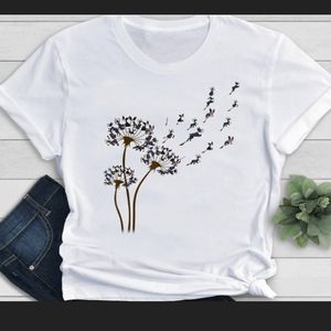 Boston Terrier Dandelion 100% cotton Tee